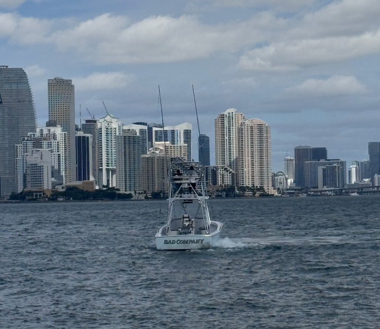 Two men displaying their catches on a sport fishing trip