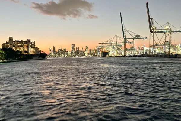 A beautiful sunset over the water seen during a fishing trip